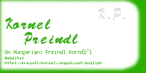 kornel preindl business card